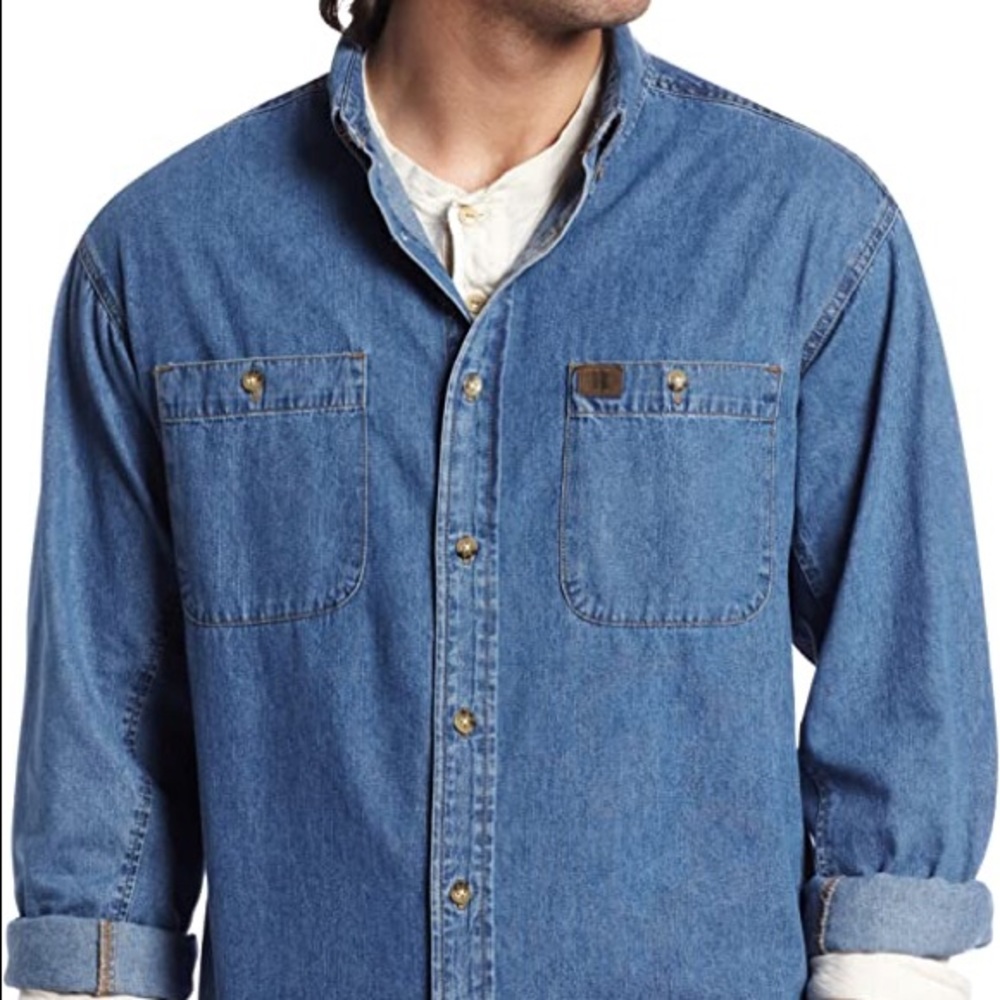 NWT Men’s Wrangler Denim Longsleeve Work Shirt LT
